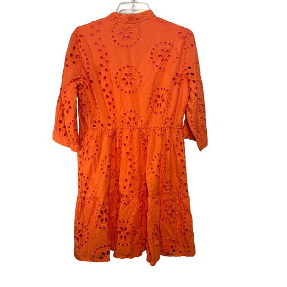 Orange Eyelet Dress - Picture 3 of 4